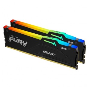 Kingston FURY Beast KF560C36BBEAK2-32 RGB 32GB (2x16GB) System Memory, DDR5, 6000MHz, Black, 288 Pin, 1.35v, CL36, AMD EXPO Certified